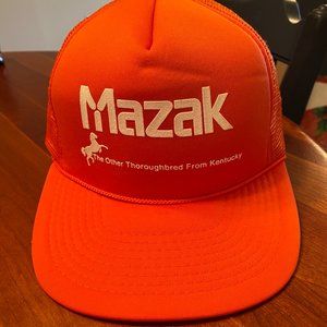 Brand New/Unworn Mazak Manufacturing Blaze Orange Rope Trucker Hat